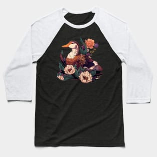 Flower Duck Aesthetic Baseball T-Shirt